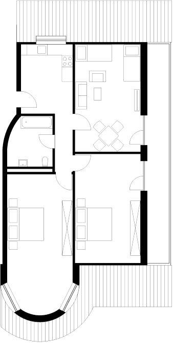 Floor plan of our project apartment Type R3, Rieschstr. 8