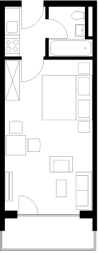 Floor plan of our holiday apartment, type A1