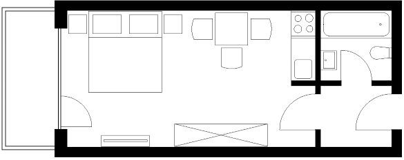 Floor plan of our apartments Type K1, house Kogelweg 4